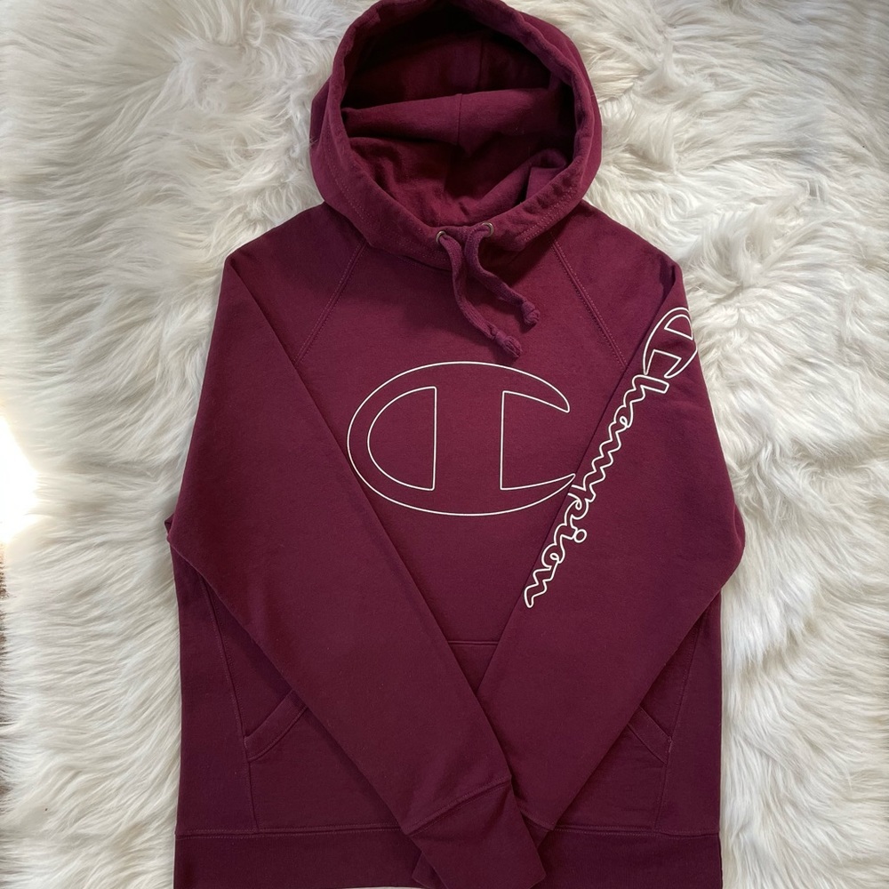 Champion Essential Oversize C Hoodie (Berry-Size M) Pre-owned